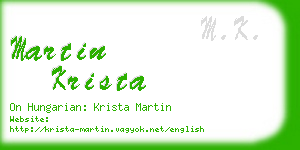 martin krista business card